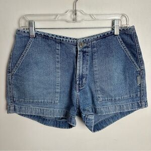 Vintage 90s Low Rise Silver Shorts Women's size 30 Jeans Shorts Cotton Festival